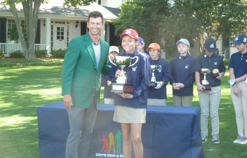 Alexa with PGA Tour player Adam Scott at 2016 Masters’ Drive, Chip, and Putt competition