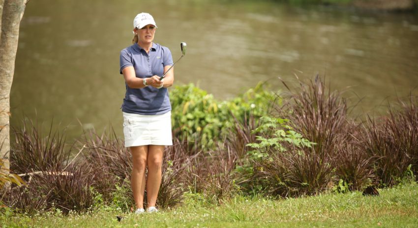 Cristie Kerr Womens Golf playing out of the rough