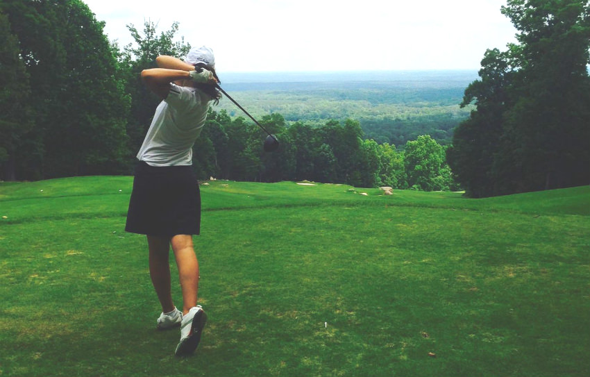 Sarah Bejgrowicz teeing off womens golf magazine Allie White