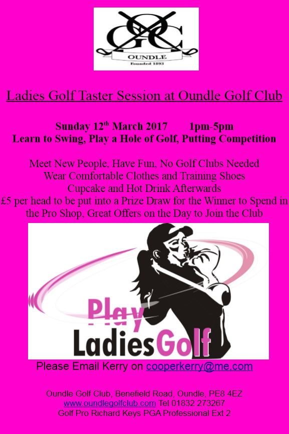 The Poster Promoting the Ladies Golf Taster Session