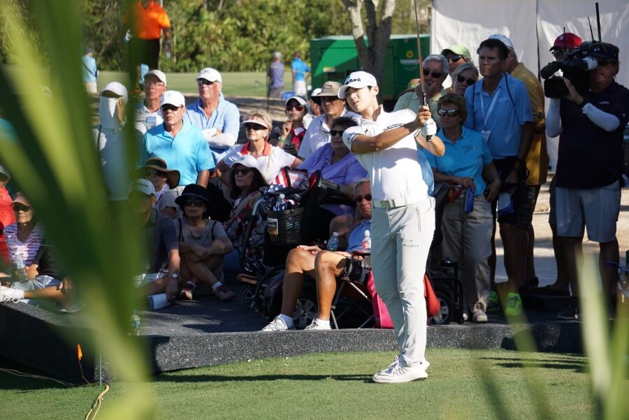Sung Hyun Park in action on Sunday at the CME Group Tour