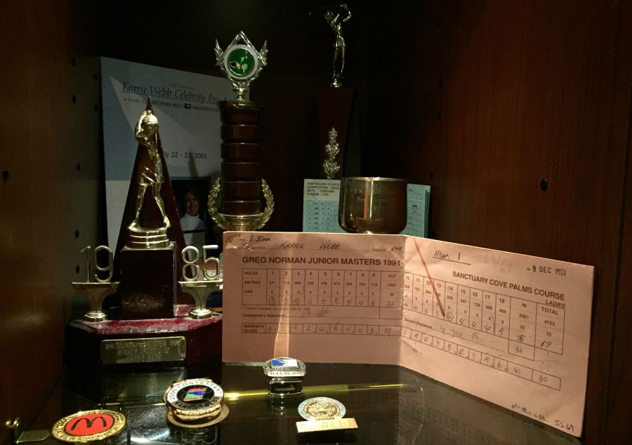 Karrie Webb's display in her locker at the World Golf Hall of Fame - Women's Golf