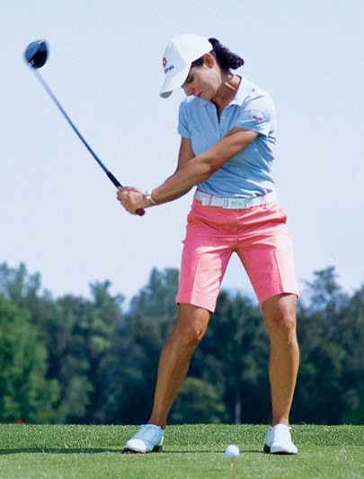 World Golf Hall of Fame member, Lorena Ochoa demonstrating the 'first move down'