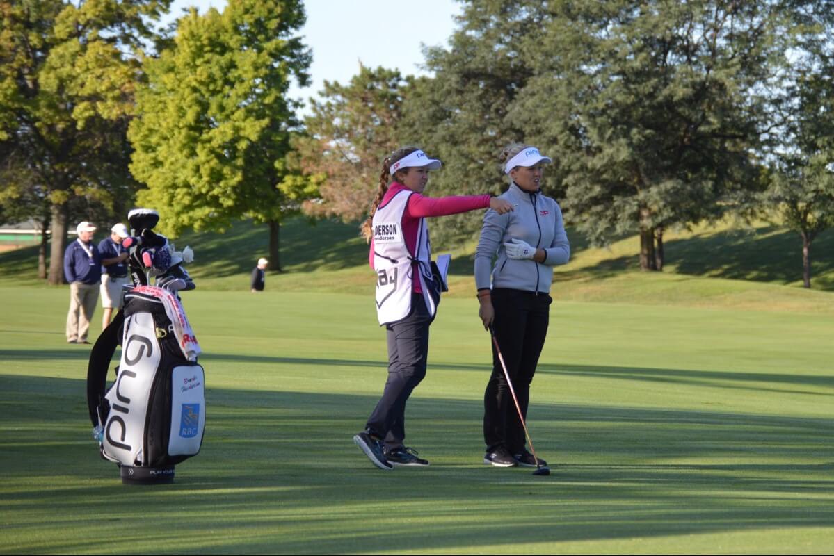 Brooke Henderson and caddie sister Brittany - Photo Ben Harpring
