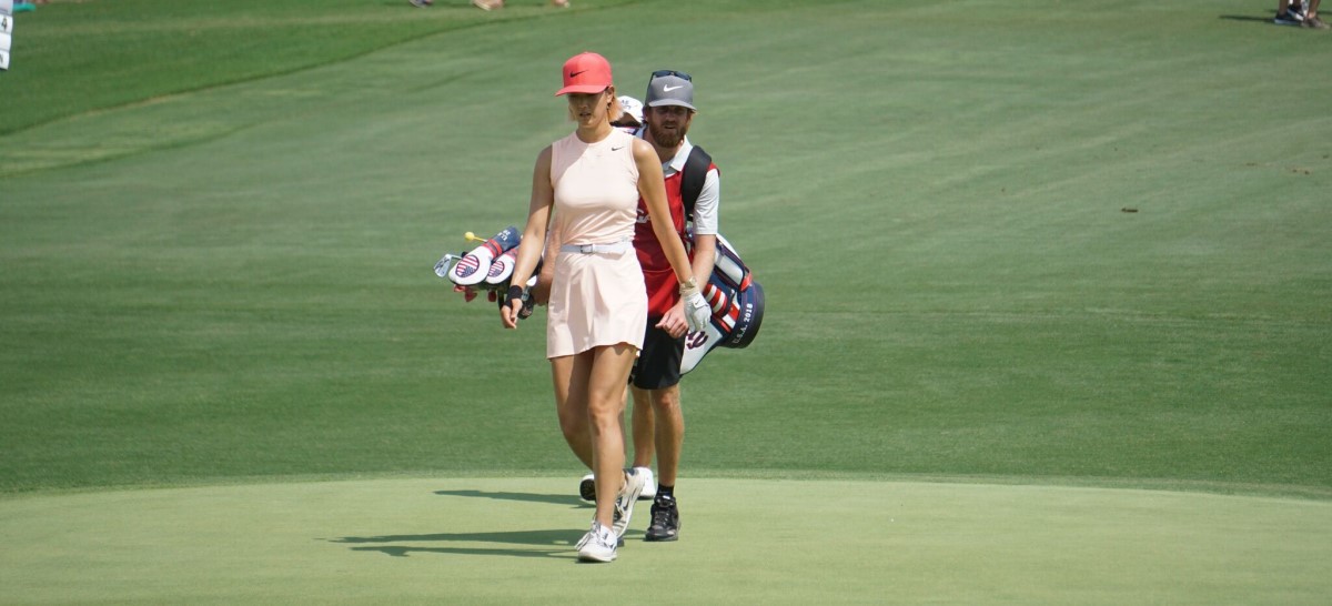Michelle Wie and Matthew Galloway at the 2018 U.S. Women's Open | Photo: Ben Harpring for Wome nsGolf.com