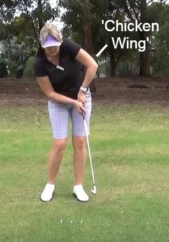 Anne Rollo demonstrates the chicken wing swing fault
