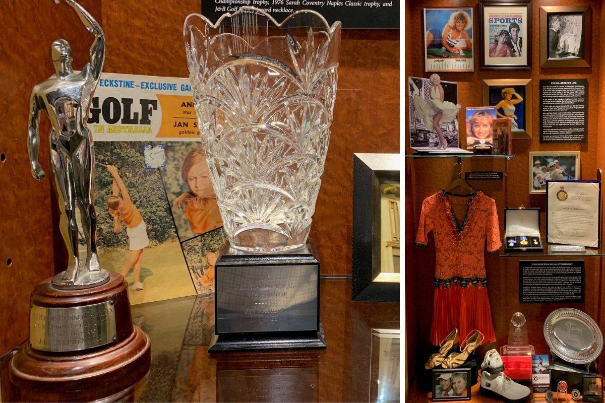 Artifacts from Jan Stephenson’s golf career, and even a dress from her appearance on the Australian edition of Dancing With the Stars, can be seen in her new exhibit at the World Golf Hall of Fame in St. Augustine, Florida.